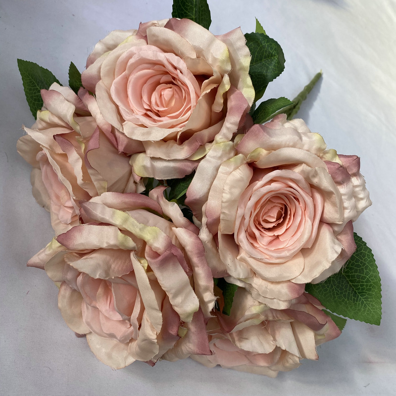 5 stabljika umjetnog Thai Queen Rose od svile za vjenčanu dekoraciju, rekviziti za fotografiju i ukrašavanje doma