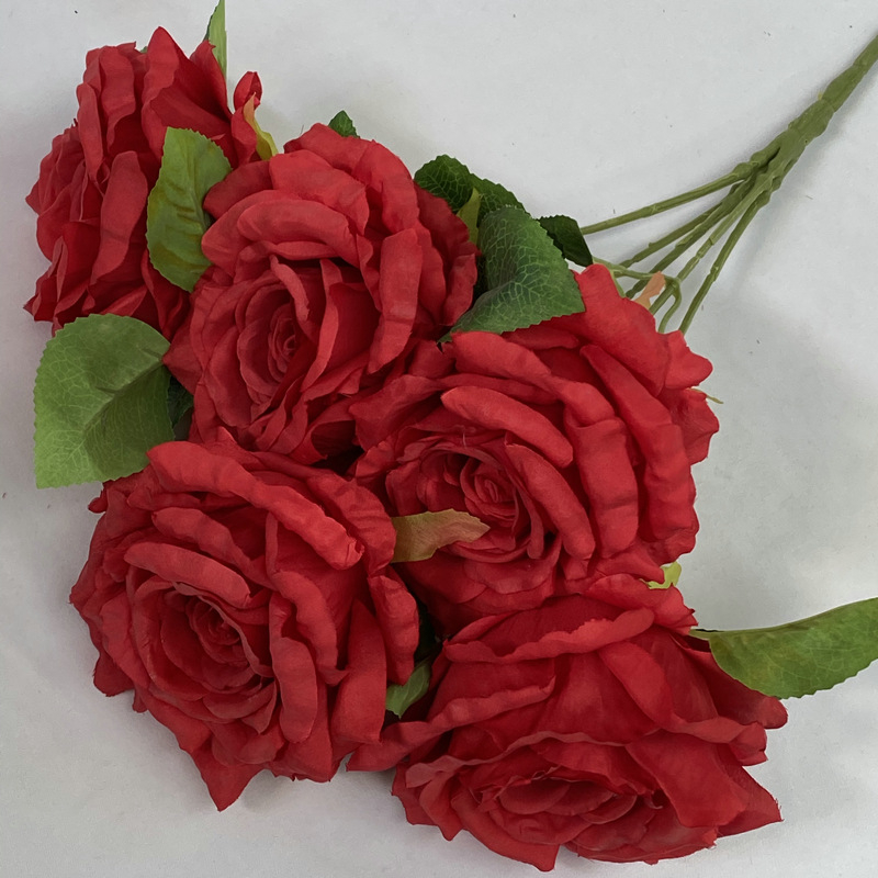 5 stabljika umjetnog Thai Queen Rose od svile za vjenčanu dekoraciju, rekviziti za fotografiju i ukrašavanje doma