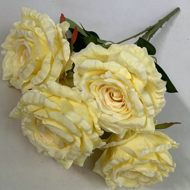 5 stabljika umjetnog Thai Queen Rose od svile za vjenčanu dekoraciju, rekviziti za fotografiju i ukrašavanje doma