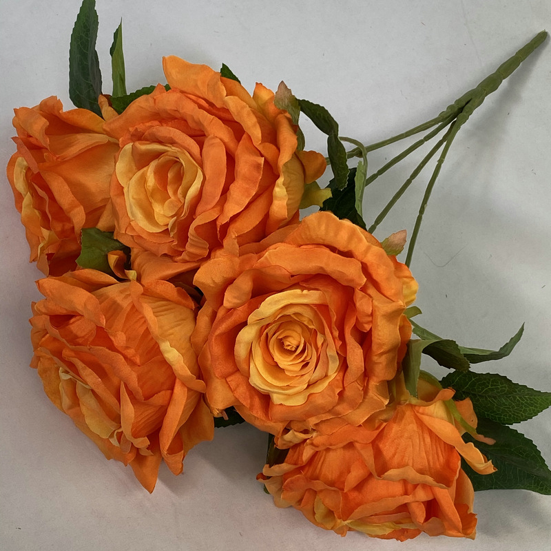 5 stabljika umjetnog Thai Queen Rose od svile za vjenčanu dekoraciju, rekviziti za fotografiju i ukrašavanje doma