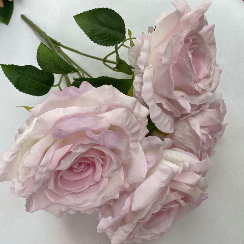 5 stabljika umjetnog Thai Queen Rose od svile za vjenčanu dekoraciju, rekviziti za fotografiju i ukrašavanje doma