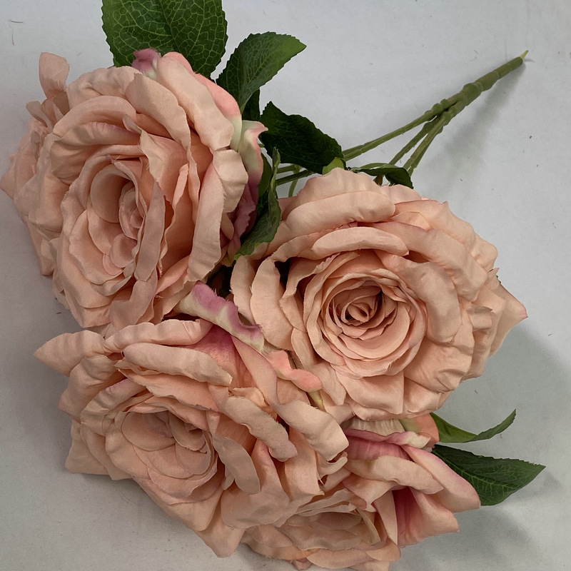 5 stabljika umjetnog Thai Queen Rose od svile za vjenčanu dekoraciju, rekviziti za fotografiju i ukrašavanje doma
