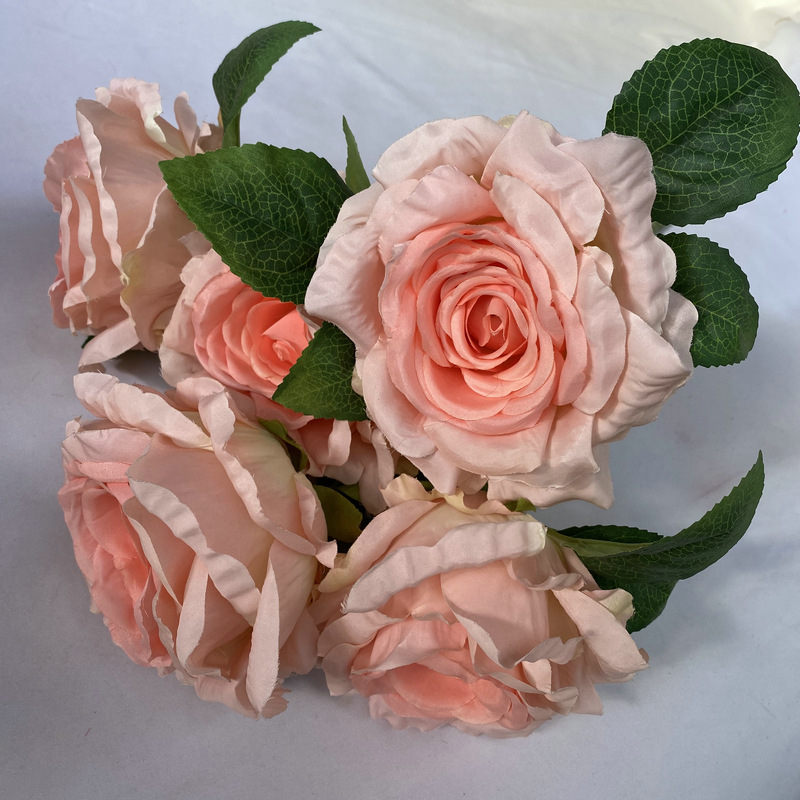 5 stabljika umjetnog Thai Queen Rose od svile za vjenčanu dekoraciju, rekviziti za fotografiju i ukrašavanje doma
