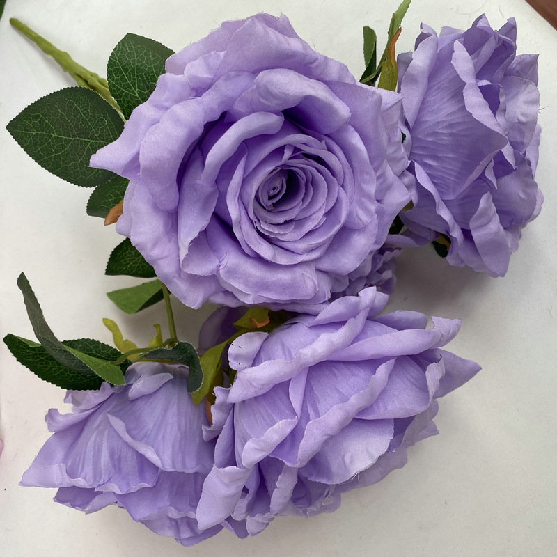 5 stabljika umjetnog Thai Queen Rose od svile za vjenčanu dekoraciju, rekviziti za fotografiju i ukrašavanje doma