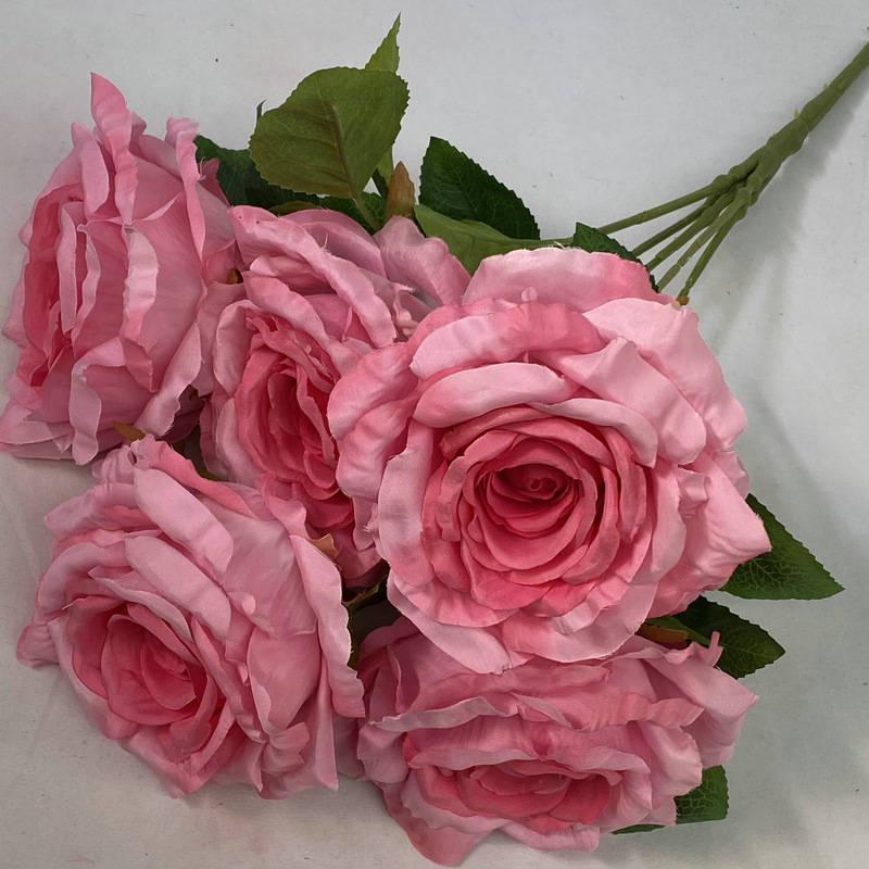 5 stabljika umjetnog Thai Queen Rose od svile za vjenčanu dekoraciju, rekviziti za fotografiju i ukrašavanje doma