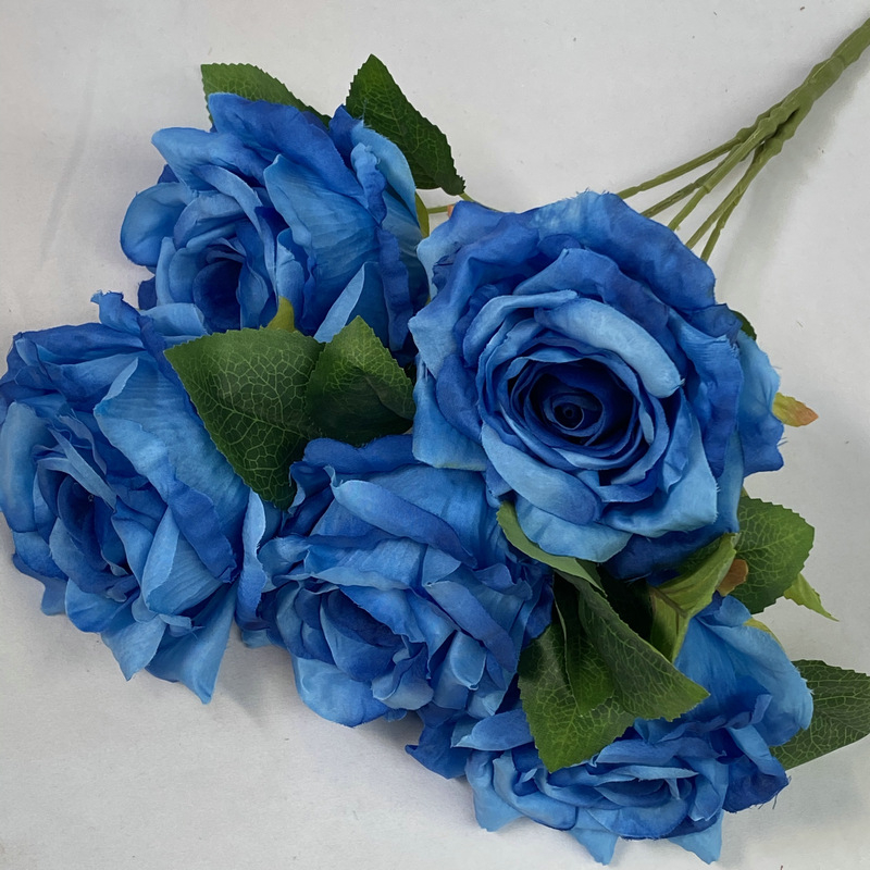 5 stabljika umjetnog Thai Queen Rose od svile za vjenčanu dekoraciju, rekviziti za fotografiju i ukrašavanje doma