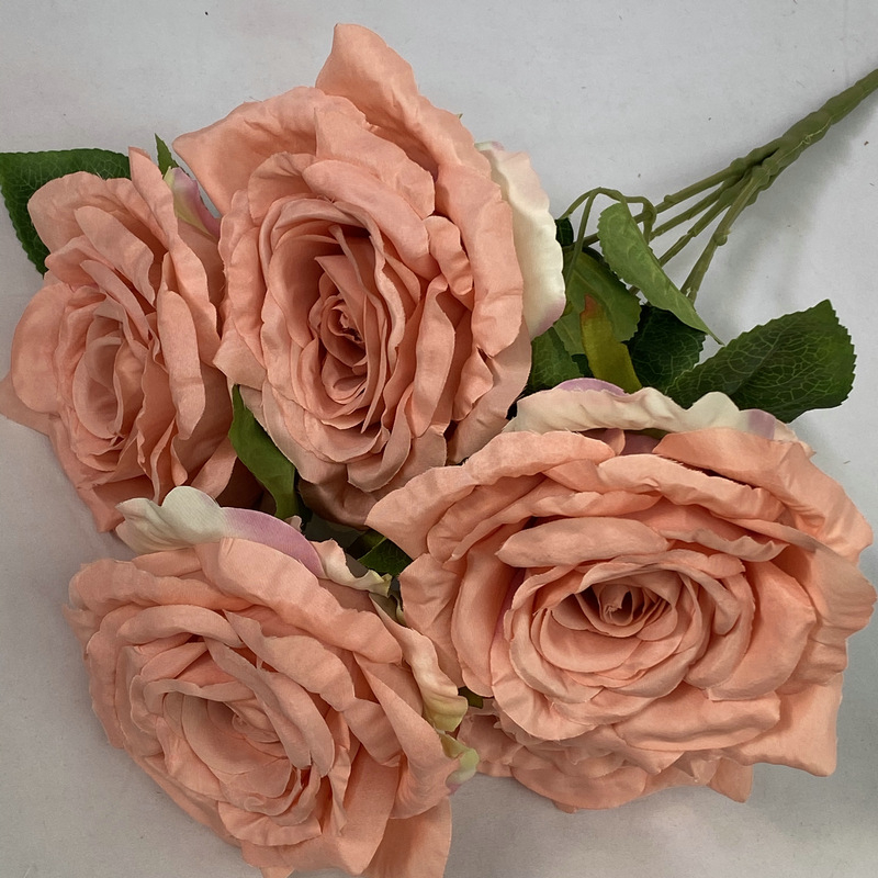5 stabljika umjetnog Thai Queen Rose od svile za vjenčanu dekoraciju, rekviziti za fotografiju i ukrašavanje doma