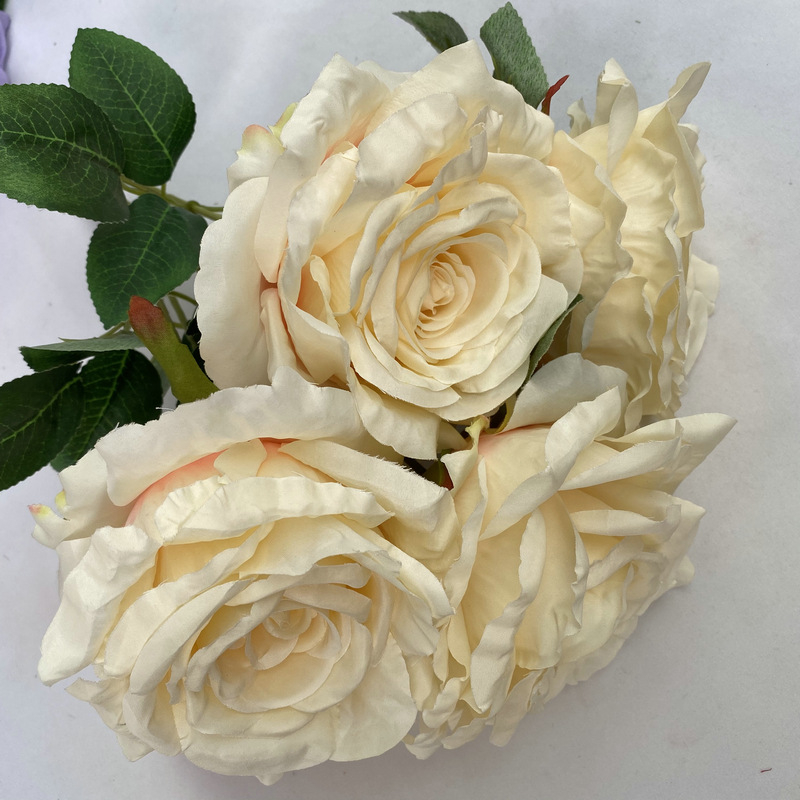 5 stabljika umjetnog Thai Queen Rose od svile za vjenčanu dekoraciju, rekviziti za fotografiju i ukrašavanje doma