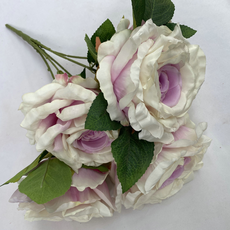 5 stabljika umjetnog Thai Queen Rose od svile za vjenčanu dekoraciju, rekviziti za fotografiju i ukrašavanje doma
