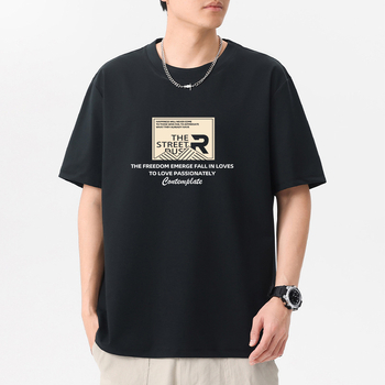 7A antibakterijski pamučni T-shirt s okruglim izrezom za muškarce, kratki rukav, ljeto 2025, opušten kroj