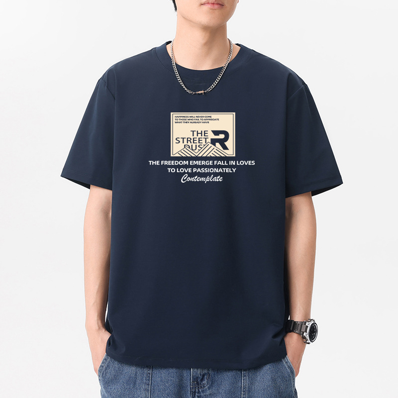 7A antibakterijski pamučni T-shirt s okruglim izrezom za muškarce, kratki rukav, ljeto 2025, opušten kroj