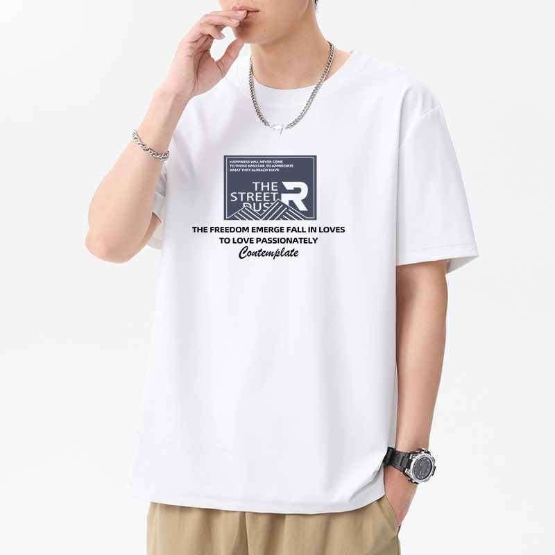 7A antibakterijski pamučni T-shirt s okruglim izrezom za muškarce, kratki rukav, ljeto 2025, opušten kroj