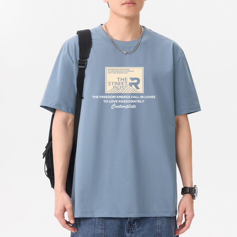 7A antibakterijski pamučni T-shirt s okruglim izrezom za muškarce, kratki rukav, ljeto 2025, opušten kroj