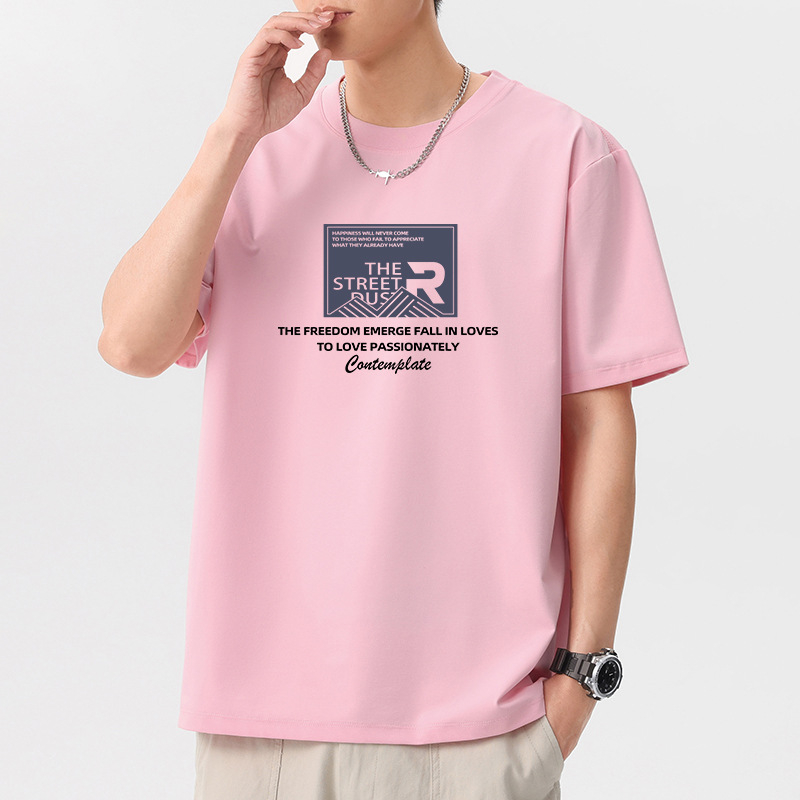 7A antibakterijski pamučni T-shirt s okruglim izrezom za muškarce, kratki rukav, ljeto 2025, opušten kroj