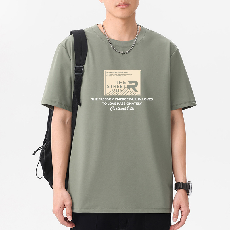 7A antibakterijski pamučni T-shirt s okruglim izrezom za muškarce, kratki rukav, ljeto 2025, opušten kroj
