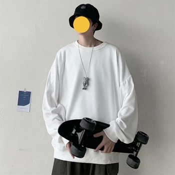 Muški dugi rukav sweatshirt s fleece podstavom, ležerna silueta, jesen 2021, jednobojna, okrugli izrez