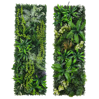 40×120 cm Mesterséges növényi fal, háromdimenziós élethű zöld növények és művirágok háttér dekorációhoz
