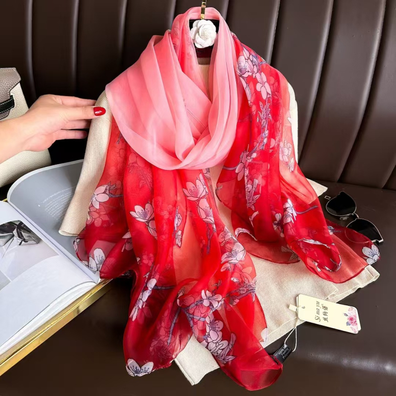Veliki tiskani šal od meke vunene tkanine za žene – svestrani plažni šal, putni wrap s zaštitom od sunca, lagani topli dodatak