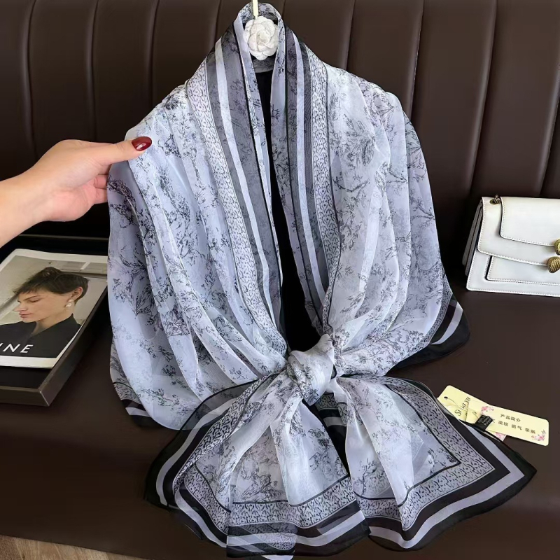 Veliki tiskani šal od meke vunene tkanine za žene – svestrani plažni šal, putni wrap s zaštitom od sunca, lagani topli dodatak
