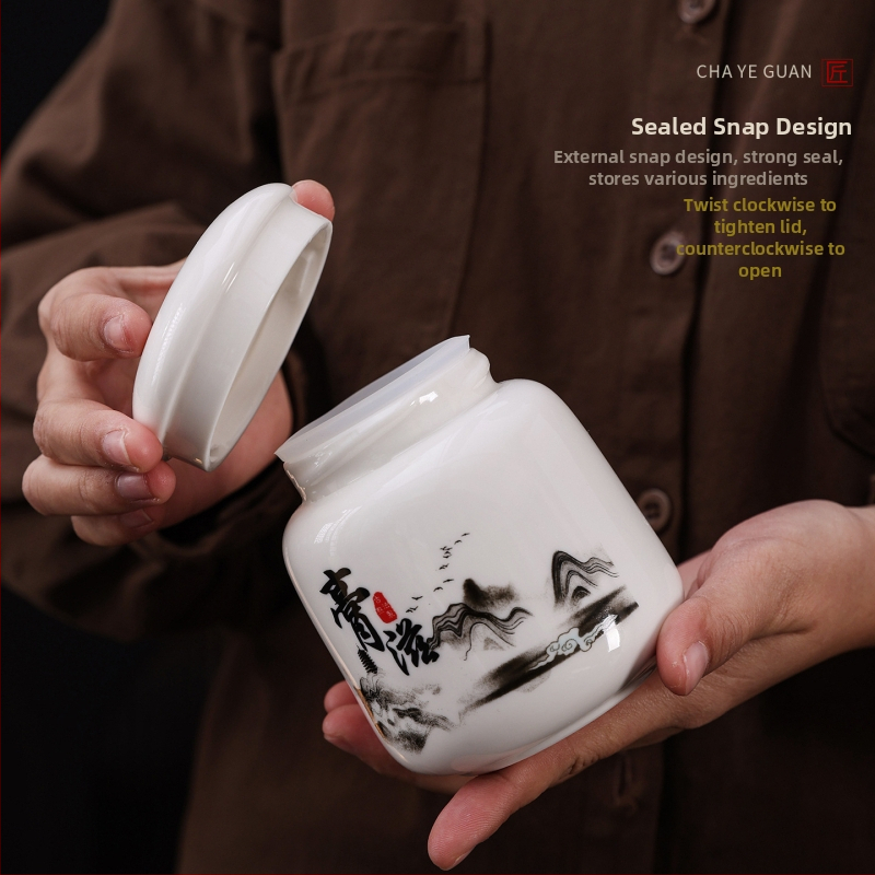 Keramički spremnik za pastu sa zavojnim poklopcem, 250 ml, zatvoreni spremnik za biljne paste, Yu Ling pastu te skladištenje i doziranje tradicionalne kineske medicine.
