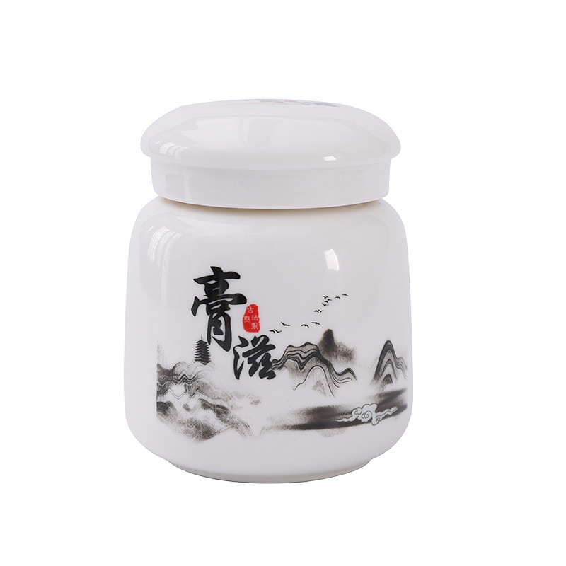 Keramički spremnik za pastu sa zavojnim poklopcem, 250 ml, zatvoreni spremnik za biljne paste, Yu Ling pastu te skladištenje i doziranje tradicionalne kineske medicine.