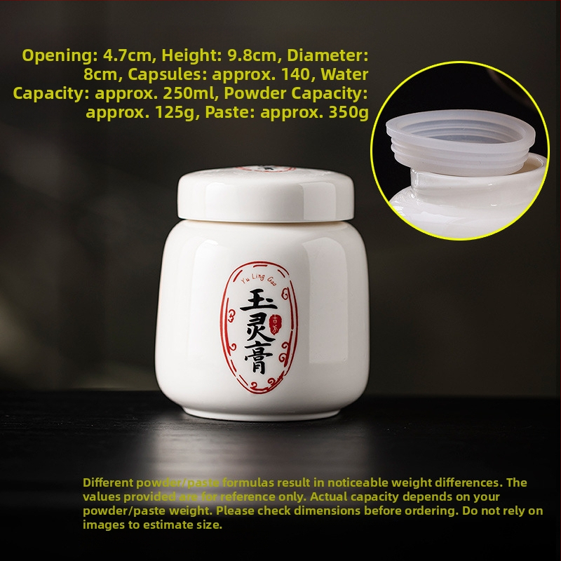 Keramički spremnik za pastu sa zavojnim poklopcem, 250 ml, zatvoreni spremnik za biljne paste, Yu Ling pastu te skladištenje i doziranje tradicionalne kineske medicine.