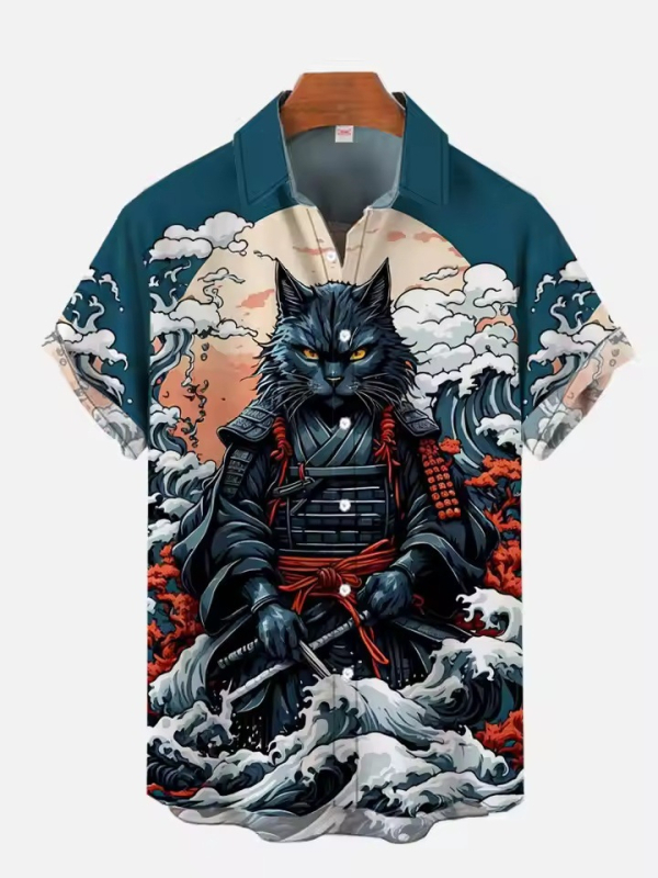 Muška košulja s printom zmaja, kratkih rukava, 3D tiskom, casual ljetni top