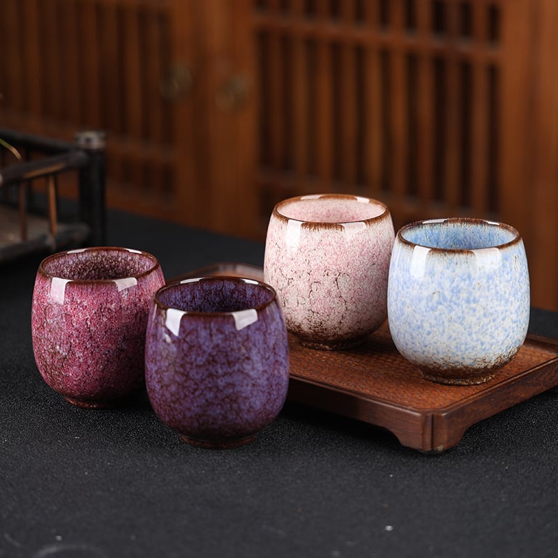 Tianmu Jianzhan porcelán teás/kávés pohár, kerámia, kemencés máz, egyes pohár, mester pohár, különféle tea tálak