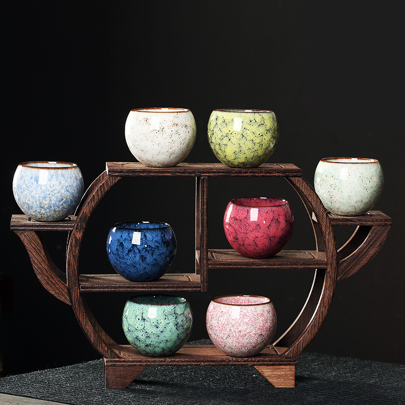 Tianmu Jianzhan porcelán teás/kávés pohár, kerámia, kemencés máz, egyes pohár, mester pohár, különféle tea tálak