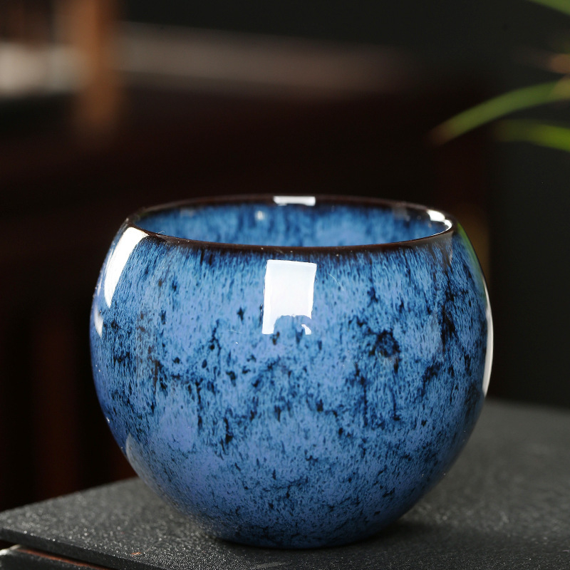 Tianmu Jianzhan porcelán teás/kávés pohár, kerámia, kemencés máz, egyes pohár, mester pohár, különféle tea tálak