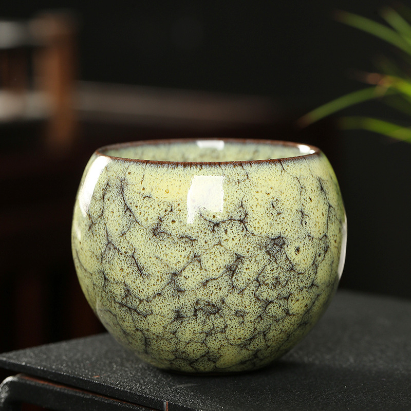 Tianmu Jianzhan porcelán teás/kávés pohár, kerámia, kemencés máz, egyes pohár, mester pohár, különféle tea tálak