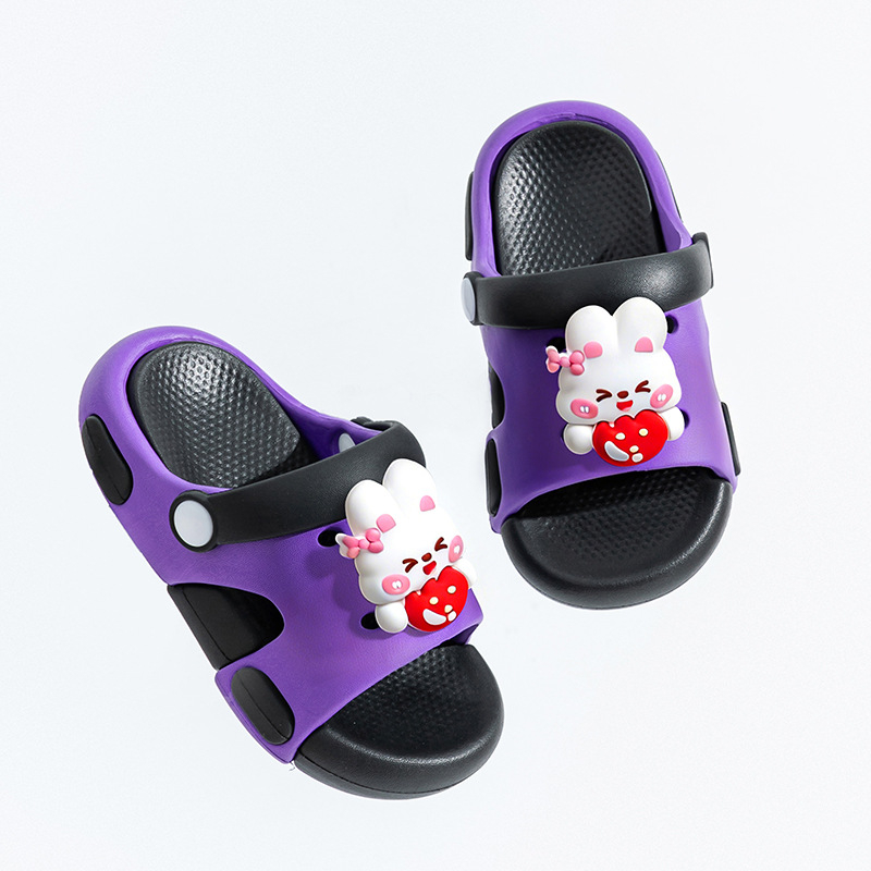 Slapi de vară pentru copii, antiderapante, unisex, design iepuraș, două culori