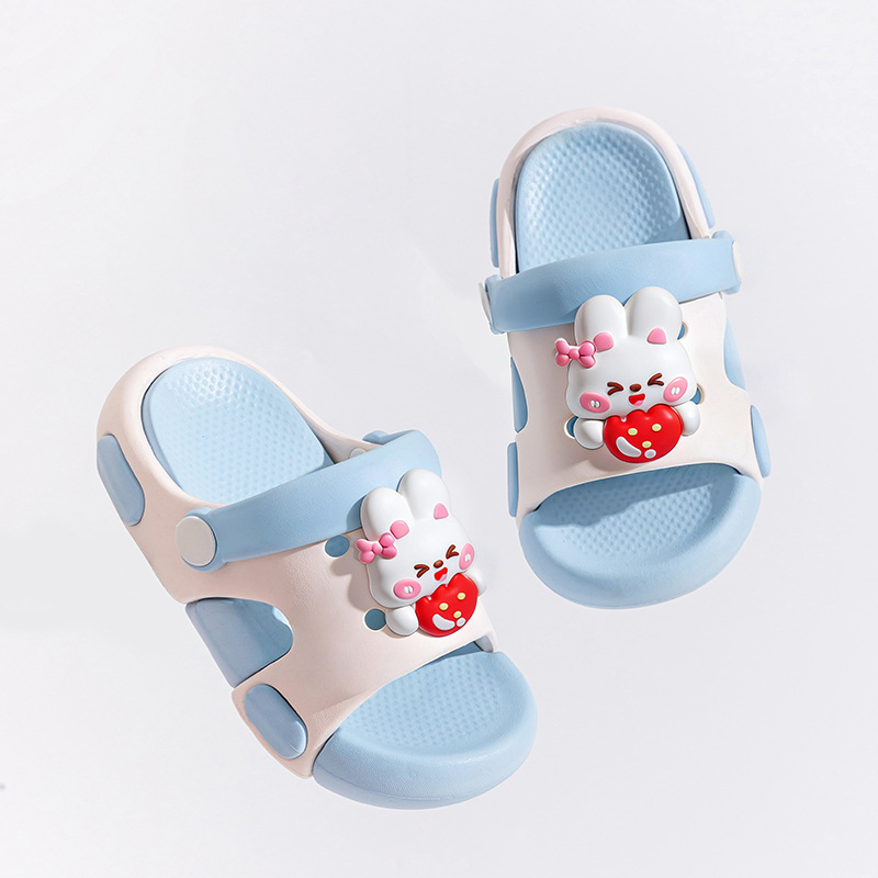 Slapi de vară pentru copii, antiderapante, unisex, design iepuraș, două culori