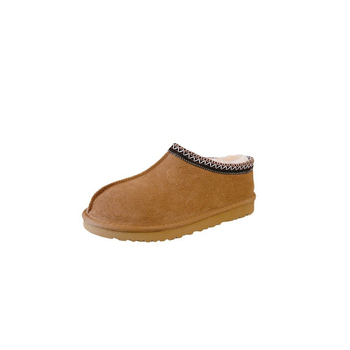 Ghete de zăpadă tricotate în stil etnic, croială joasă, Slip-On, căptușite cu blană artificială, calde