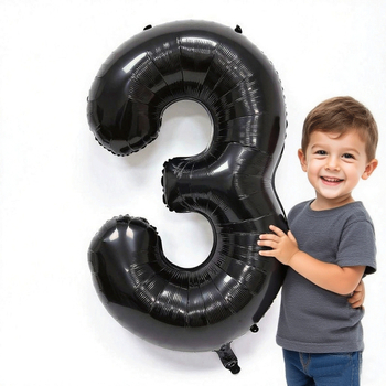 Balon numeric negru din folie de aluminiu, de 40 inch, pentru petreceri de ziua de naștere și sesiuni foto