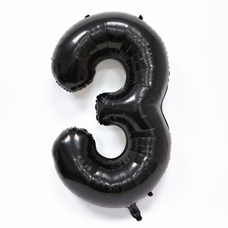 Balon numeric negru din folie de aluminiu, de 40 inch, pentru petreceri de ziua de naștere și sesiuni foto
