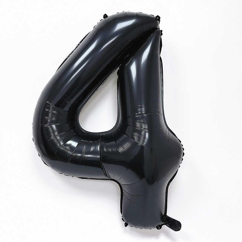 Balon numeric negru din folie de aluminiu, de 40 inch, pentru petreceri de ziua de naștere și sesiuni foto
