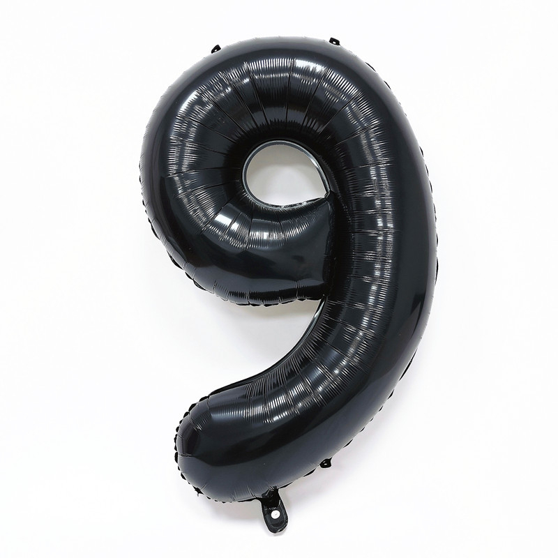 Balon numeric negru din folie de aluminiu, de 40 inch, pentru petreceri de ziua de naștere și sesiuni foto