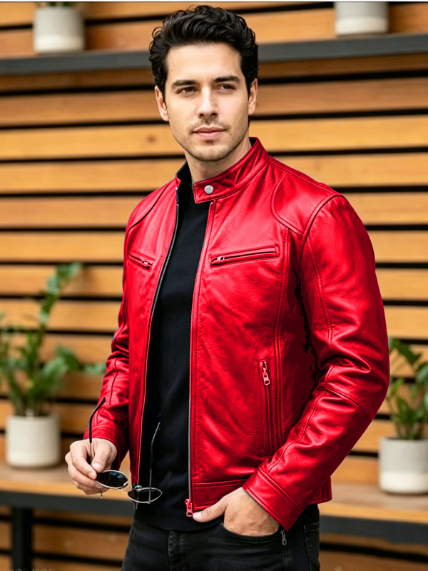 Jachetă din piele PU, croială slim, guler înalt, stil motociclet, primăvară-toamnă, casual