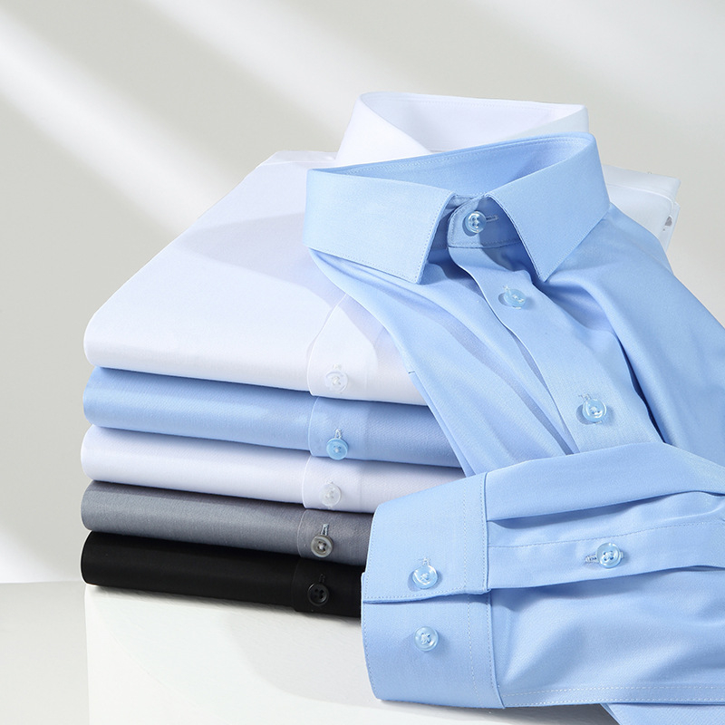 Muška košulja od bambusovih vlakana s dugim rukavima, poslovna košulja bez potrebe glačanja, slim fit