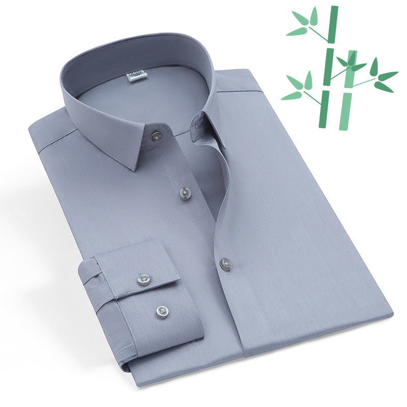 Muška košulja od bambusovih vlakana s dugim rukavima, poslovna košulja bez potrebe glačanja, slim fit