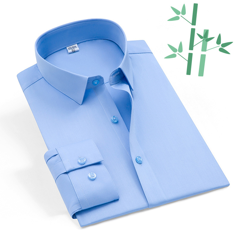 Muška košulja od bambusovih vlakana s dugim rukavima, poslovna košulja bez potrebe glačanja, slim fit