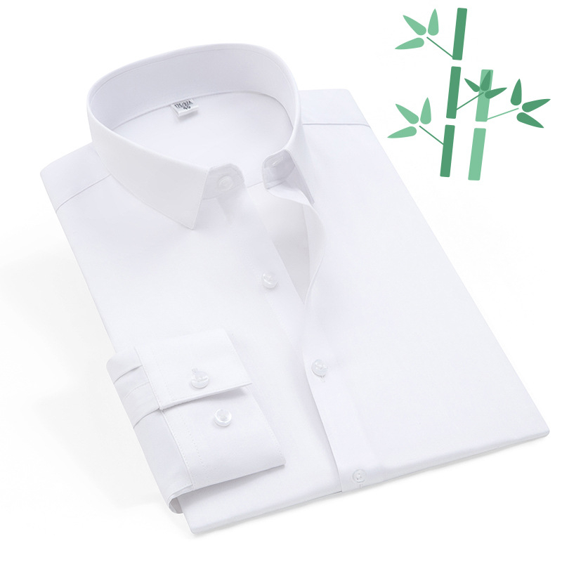 Muška košulja od bambusovih vlakana s dugim rukavima, poslovna košulja bez potrebe glačanja, slim fit