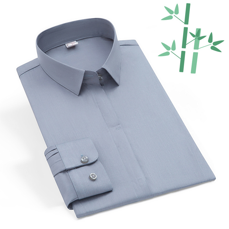 Muška košulja od bambusovih vlakana s dugim rukavima, poslovna košulja bez potrebe glačanja, slim fit