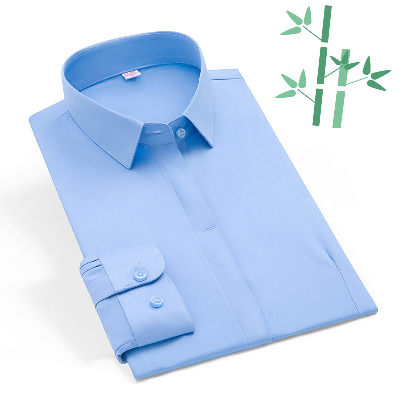 Muška košulja od bambusovih vlakana s dugim rukavima, poslovna košulja bez potrebe glačanja, slim fit