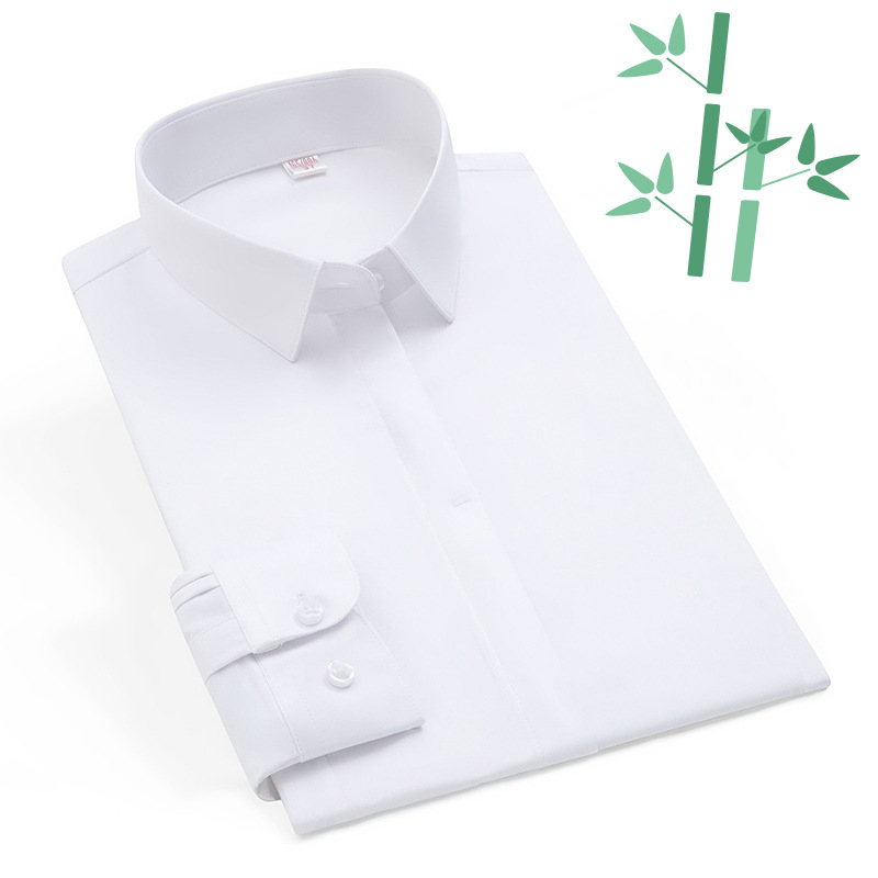 Muška košulja od bambusovih vlakana s dugim rukavima, poslovna košulja bez potrebe glačanja, slim fit