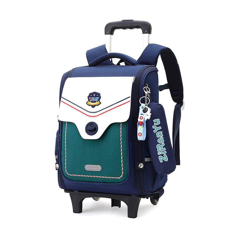 Natural Fish κυλιόμενο σχολικό σακίδιο για μαθητές Δημοτικού, τάξεις 3-6, unisex, μεγάλη χωρητικότητα, αδιάβροχο, έξι τροχοί, καρότσι για ανάβαση σκαλιών
