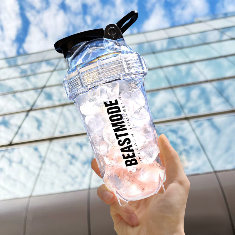 Fitnesz shaker pohár, hőálló fehérje shaker, tejshake keverő és vízkeverő, nyári használatra