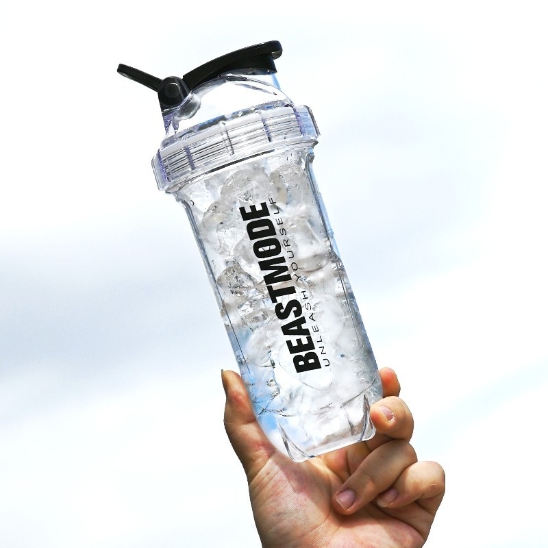 Fitnesz shaker pohár, hőálló fehérje shaker, tejshake keverő és vízkeverő, nyári használatra