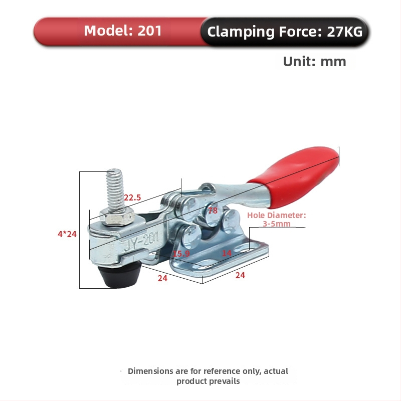 Priemyselná horizontálna rýchloupínacia svorka pre zváracie prípravky, modely 201, 201B, 225D